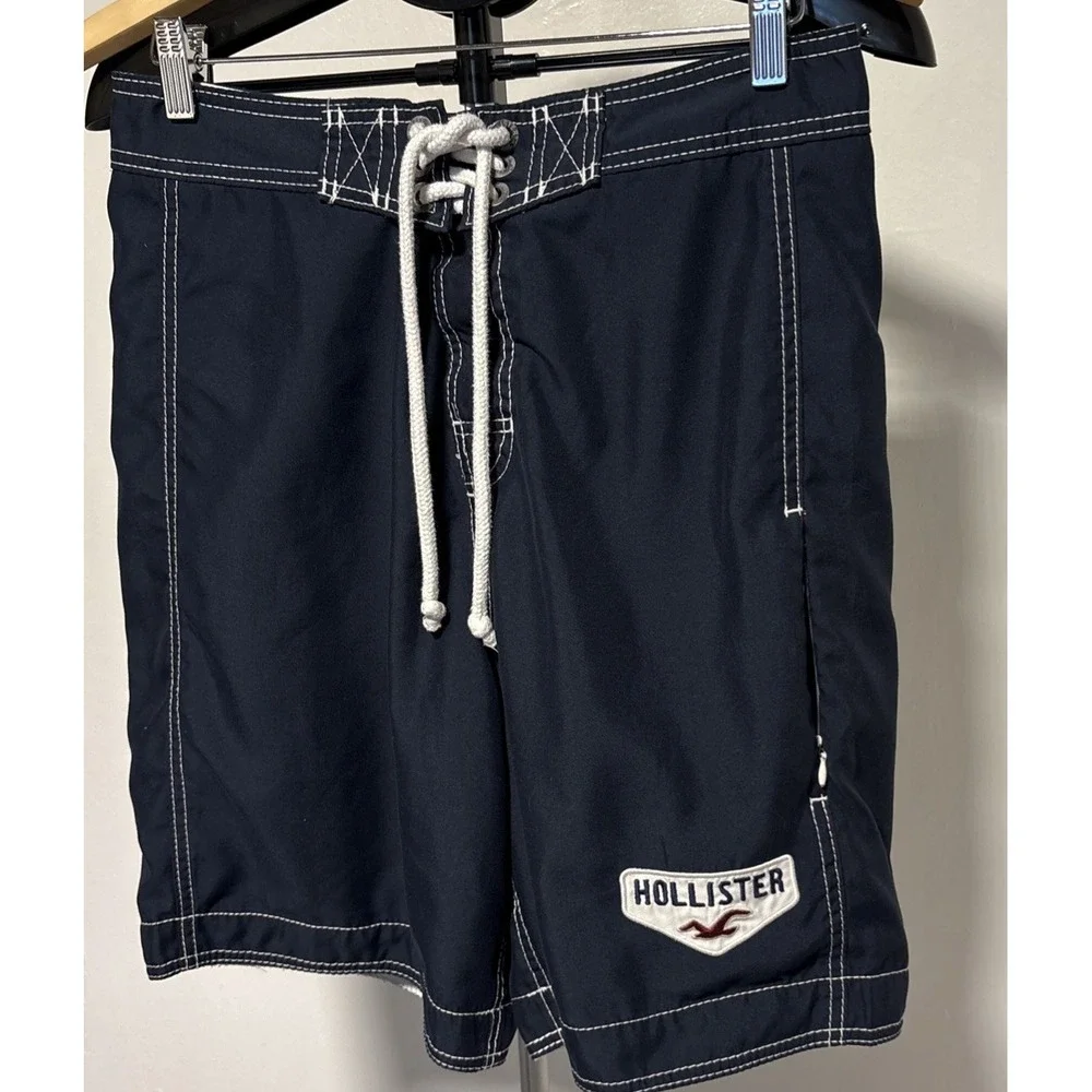 Hollister California Spell out Blue Lightweight Board Shorts Size Small S
